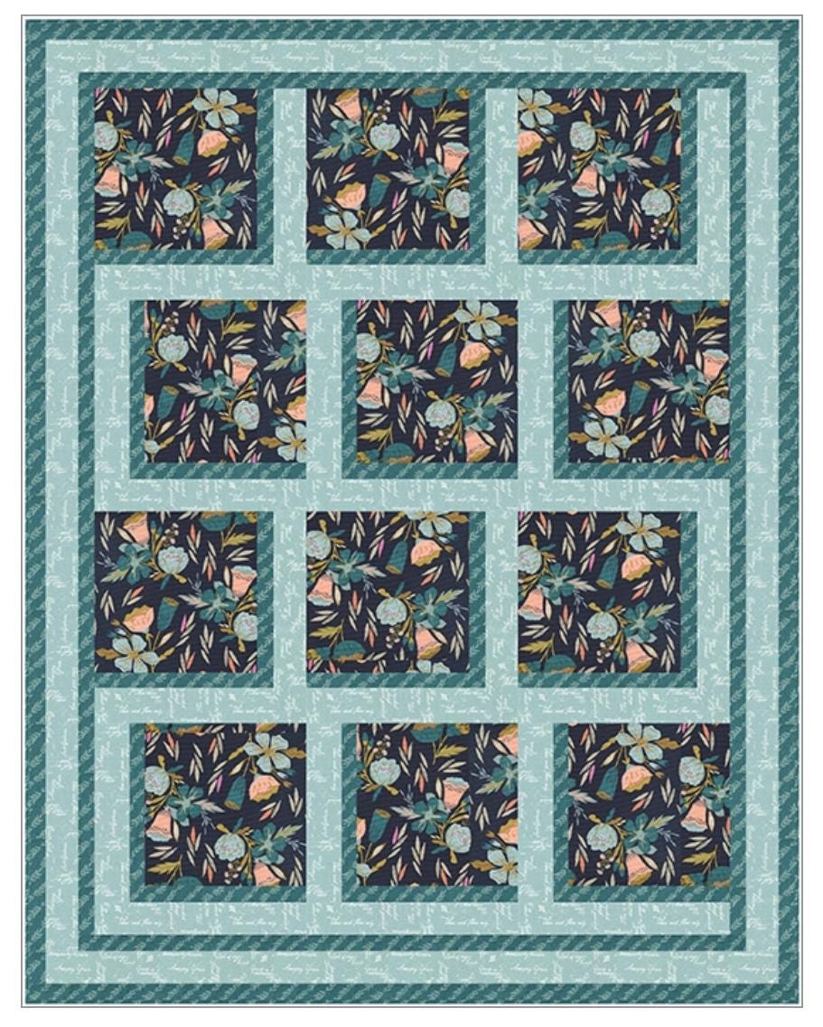 Fabric Cafe Bold Blocks Pattern 3 Yard Quilt Pattern - Quilt Pattern - Fabric Cafe Pattern - 3 yard quilts