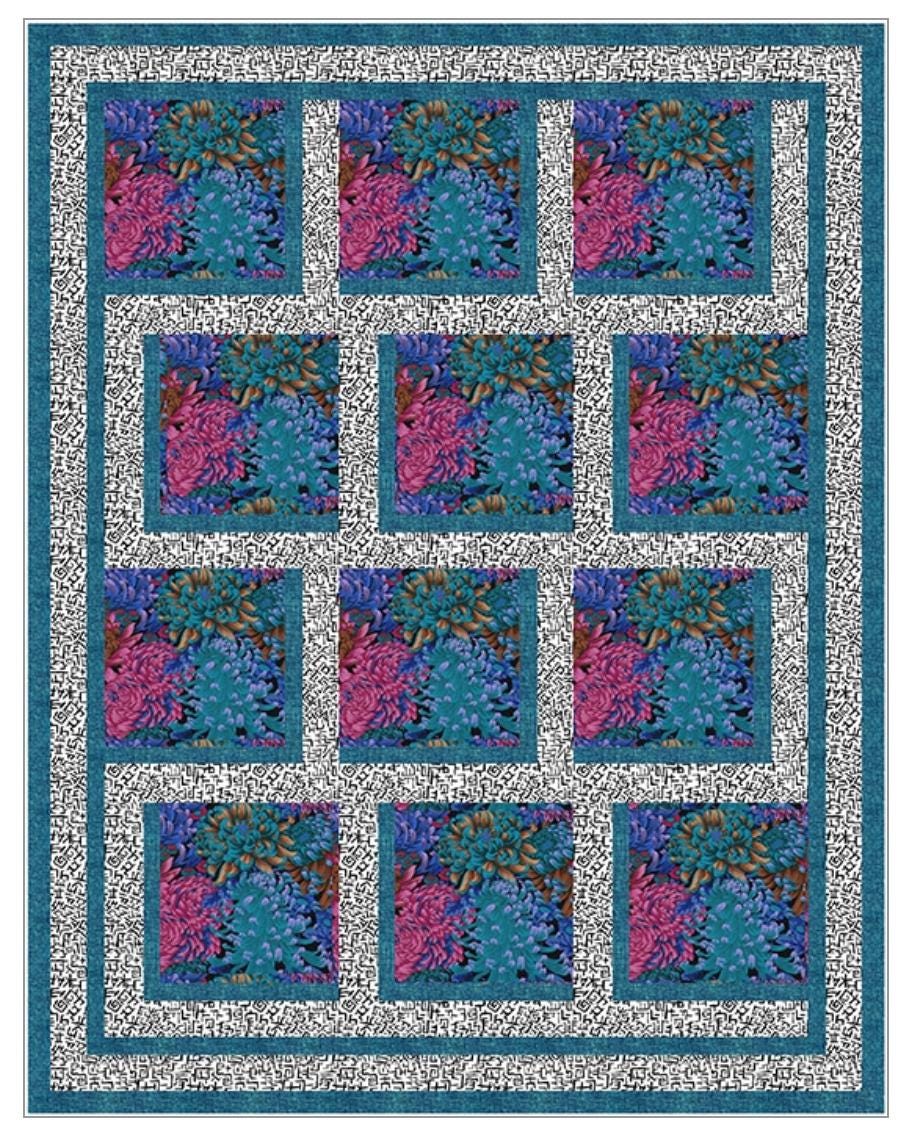 Fabric Cafe Bold Blocks Pattern 3 Yard Quilt Pattern - Quilt Pattern - Fabric Cafe Pattern - 3 yard quilts