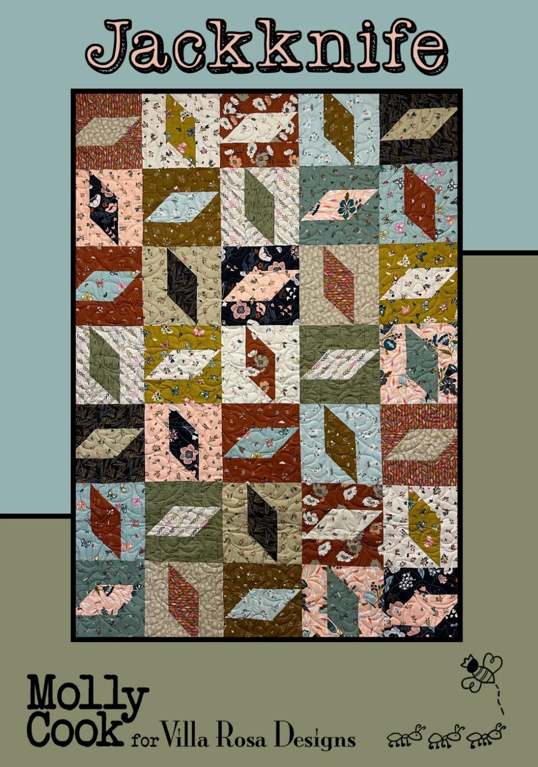 Villa Rosa Designs Jacknife pattern - fat quarter quilt pattern - villa rosa - half yard pattern
