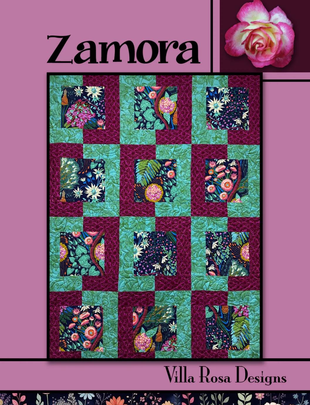 Villa Rosa Designs Zamora pattern - fat quarter quilt pattern - villa rosa
