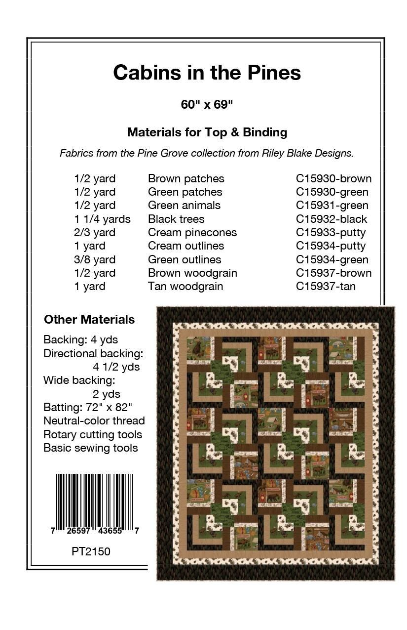 Pine Tree Country Quilts Cabin in the Pines Quilt Pattern - quilt pattern - paper pattern