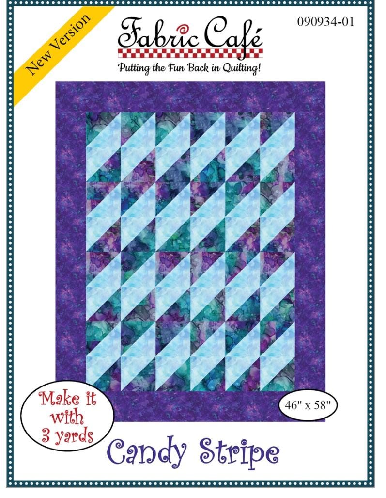 Fabric Cafe Candy Stripe Pattern 3 Yard Quilt Pattern - Quilt Pattern - Fabric Cafe Pattern