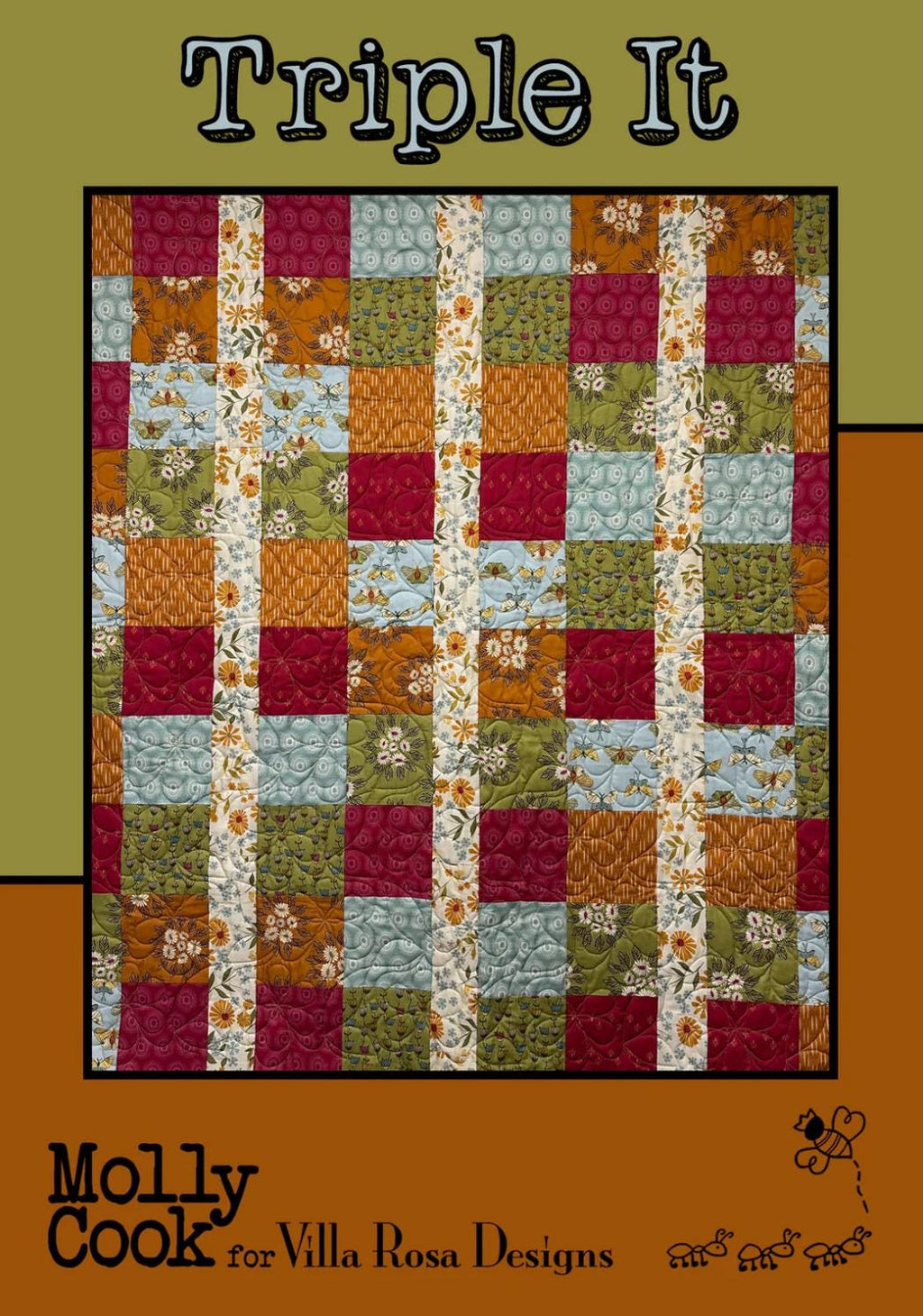 Villa Rosa Designs Triple It pattern - fat quarter quilt pattern - villa rosa