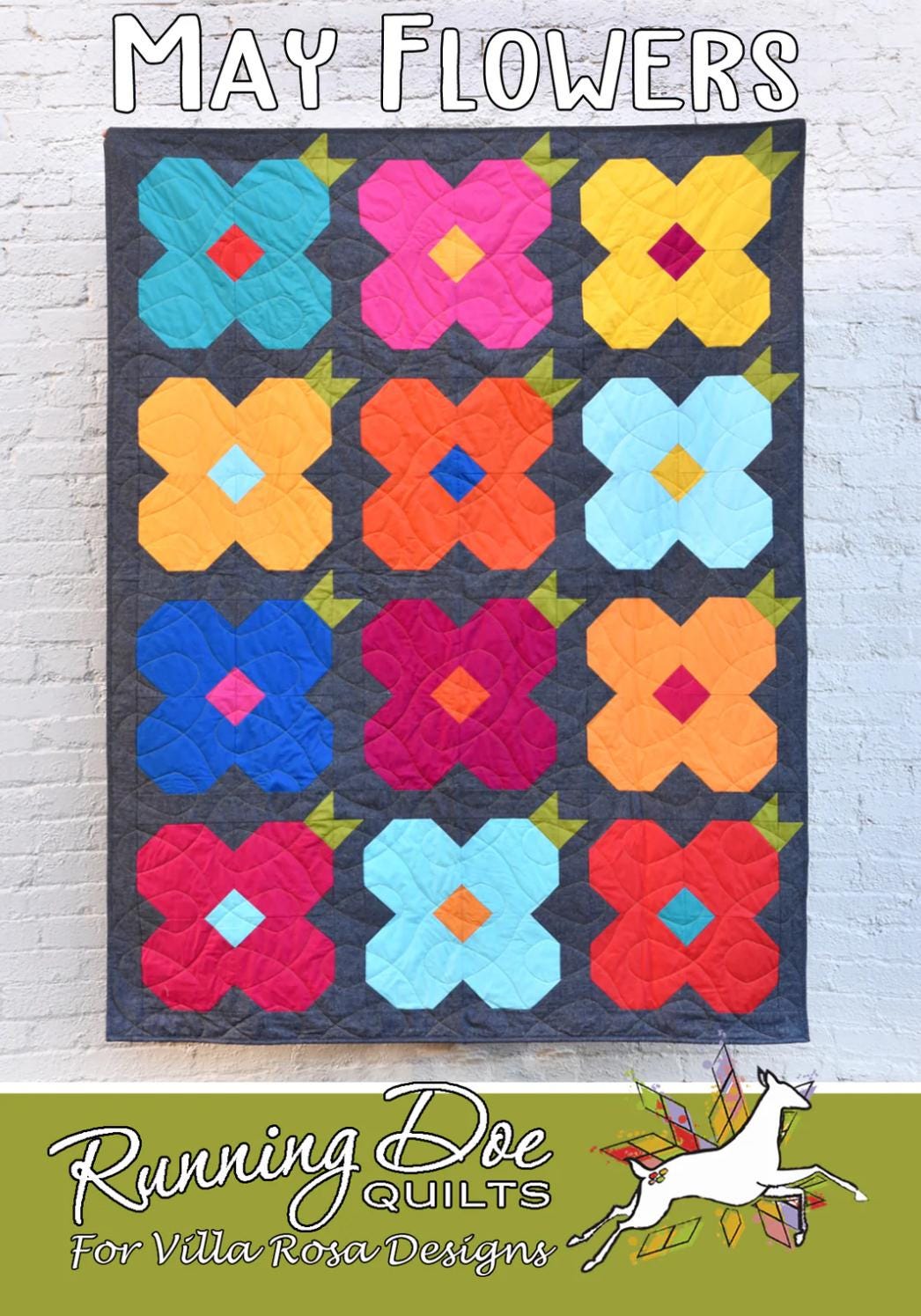 Villa Rosa Designs May Flowers pattern - fat quarter quilt pattern - villa rosa