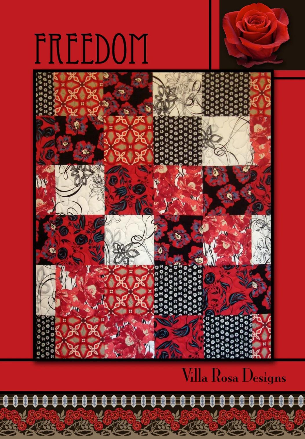 Villa Rosa Designs Freedom Quilt pattern - fat quarter quilt pattern - villa rosa - quilt
