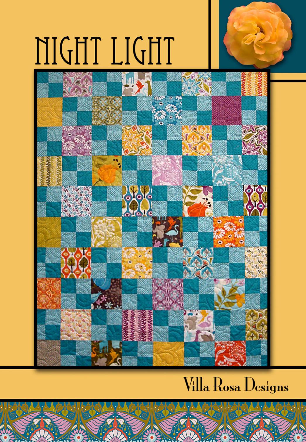 Villa Rosa Designs Night Light pattern - fat quarter quilt pattern - villa rosa - charm pack quilt pattern