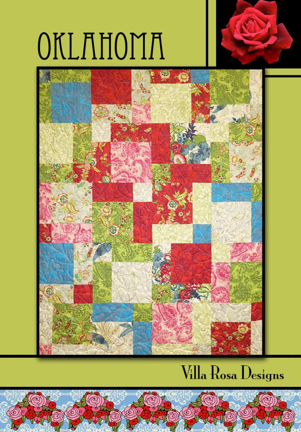 Villa Rosa Designs Oklahoma Quilt pattern - fat quarter quilt pattern - villa rosa