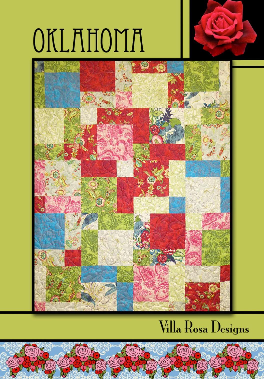 Villa Rosa Designs Oklahoma Quilt pattern - fat quarter quilt pattern - villa rosa