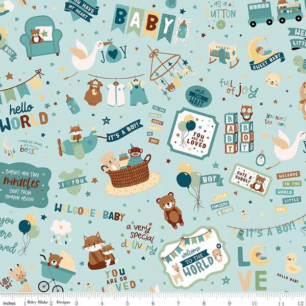 PREORDER Riley Blake Baby Boy Fat Quarter Bundle - baby fabric - baby boy fat quarters