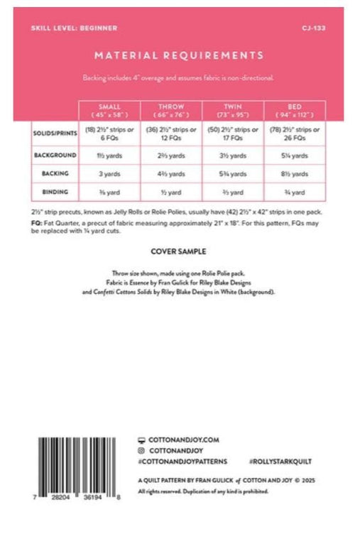 Cotton and Joy Rolly Stack Quilt Pattern