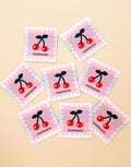 IN STOCK Minki Kim Cherry Pink Woven Labels - Quilt Labels