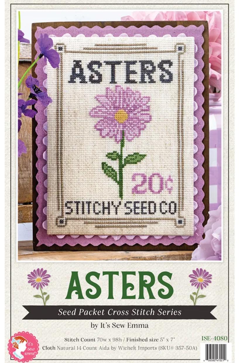 Asters Seed Packet Cross Stitch Pattern It's Sew Emma