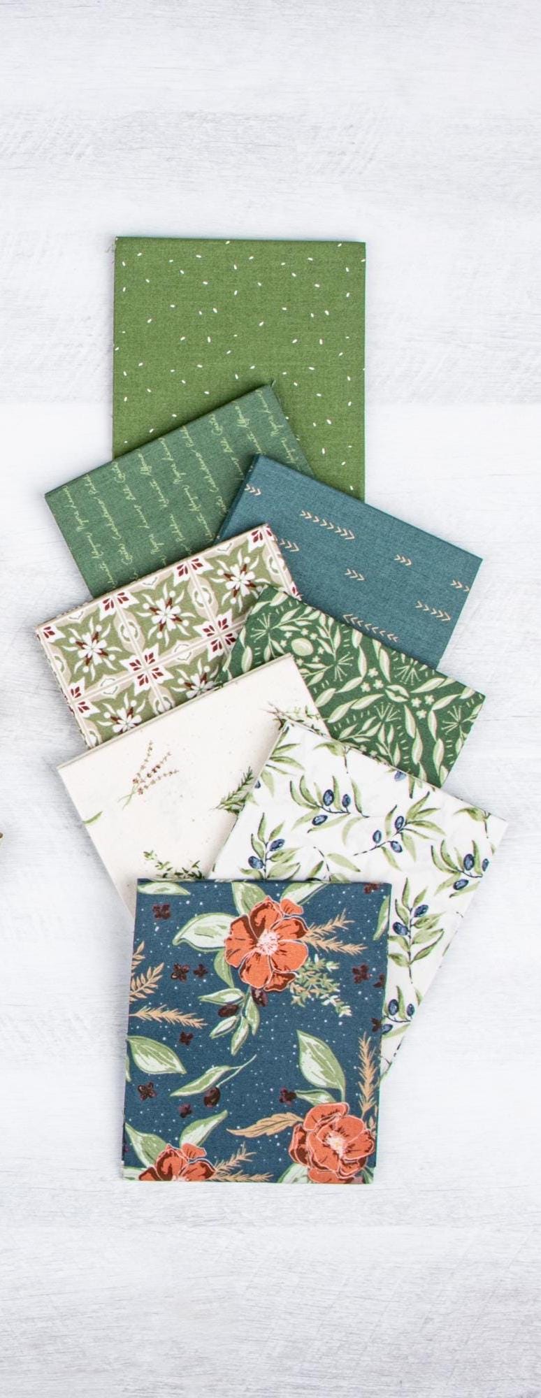 PREORDER Riley Blake Olive Grove 8 piece Mini Fat Quarter Bundle - floral fabric - floral Fat Quarters - Riley Blake fat quarter Bundle -