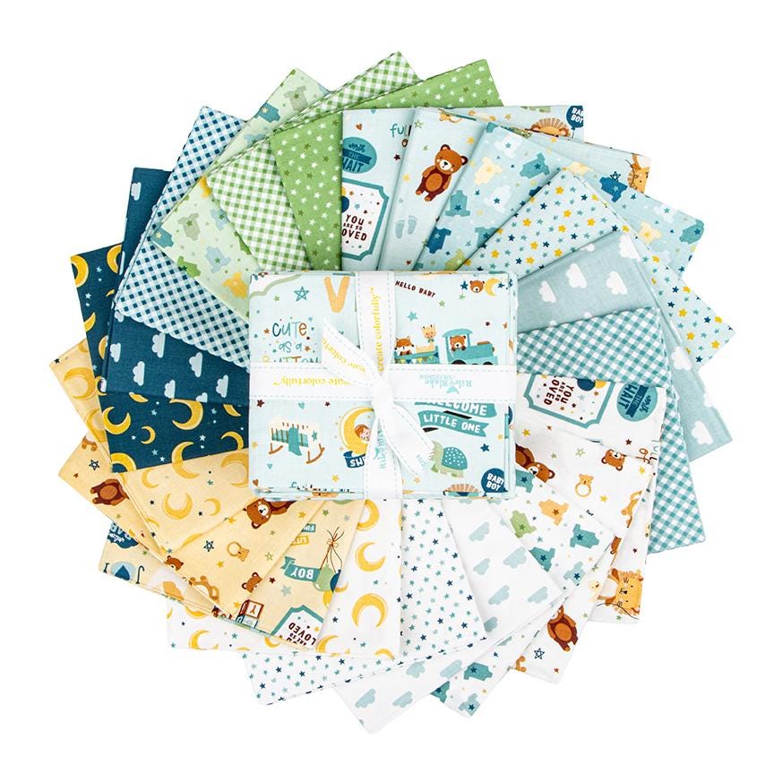 PREORDER Riley Blake Baby Boy Fat Quarter Bundle - baby fabric - baby boy fat quarters