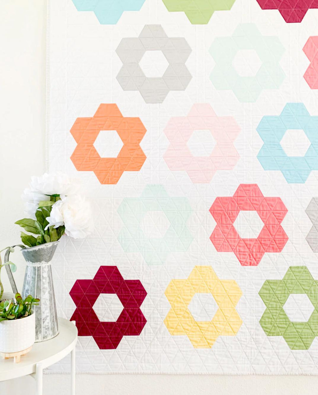 Cotton and Joy Fran Gulick Hexie Blooms Quilt Pattern
