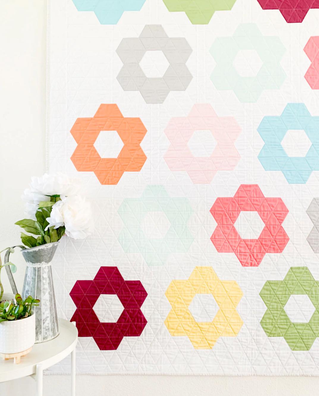 Cotton and Joy Fran Gulick Hexie Blooms Quilt Pattern