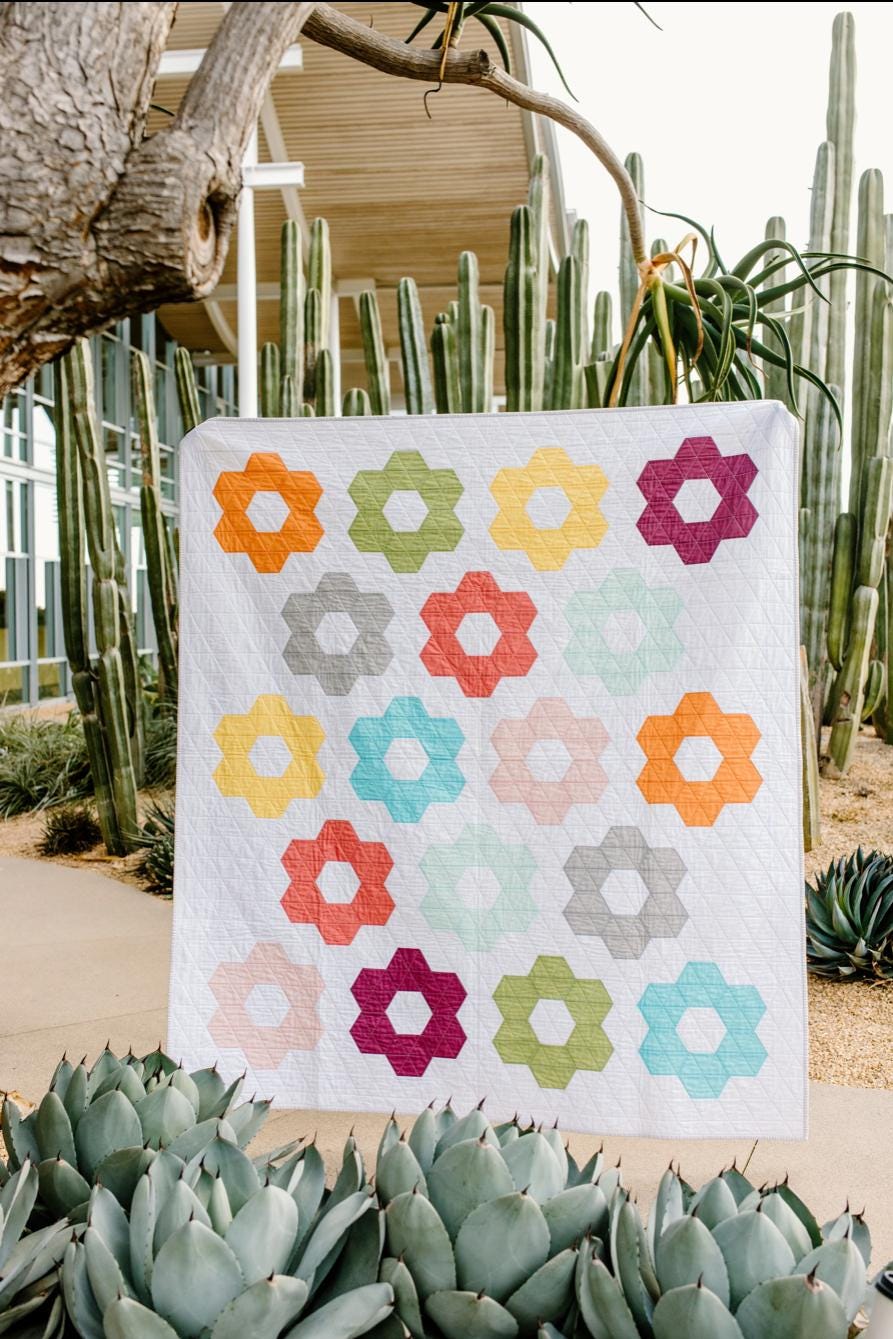 Cotton and Joy Fran Gulick Hexie Blooms Quilt Pattern