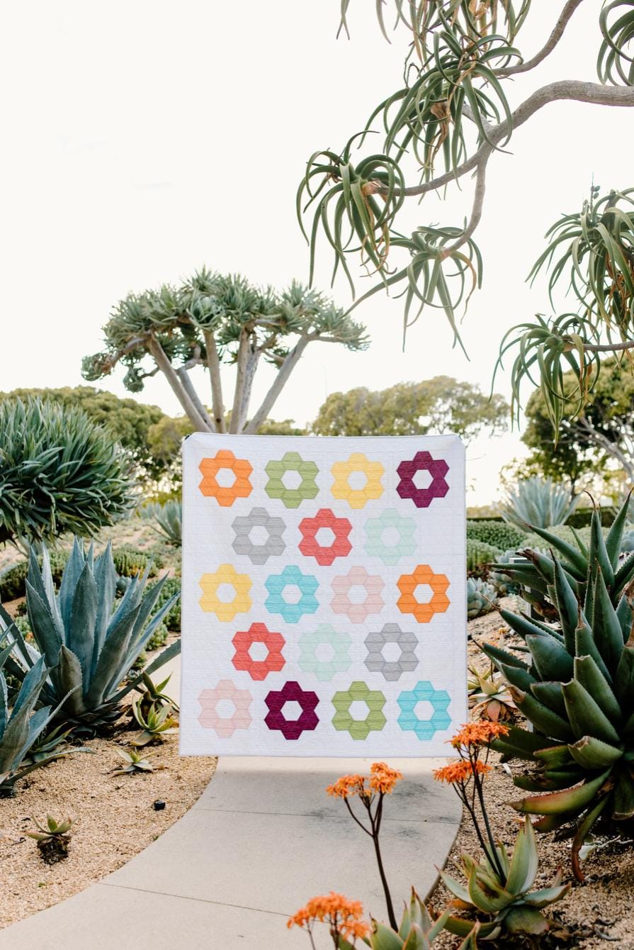 Cotton and Joy Fran Gulick Hexie Blooms Quilt Pattern