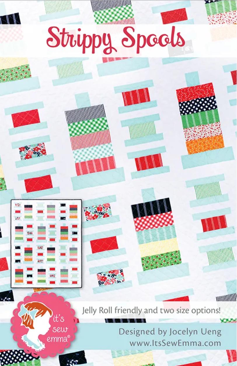 It’s so Emma Strippy Spools Quilt pattern - fat quarter pattern - little P quilt pattern