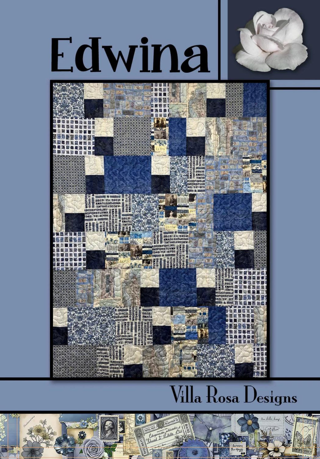 Villa Rosa Designs Edwina pattern - fat quarter quilt pattern - villa rosa