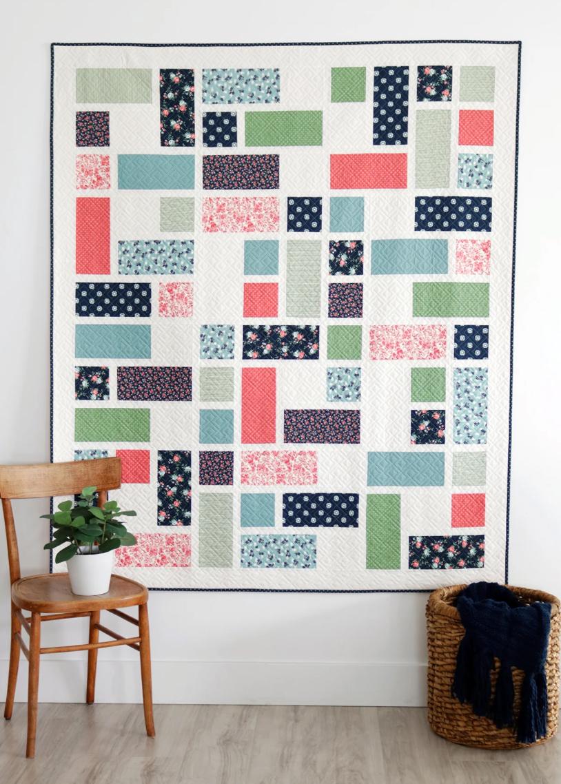 A Bright Corner Grandstand Quilt Pattern - fat quarter pattern - beginner quilt pattern