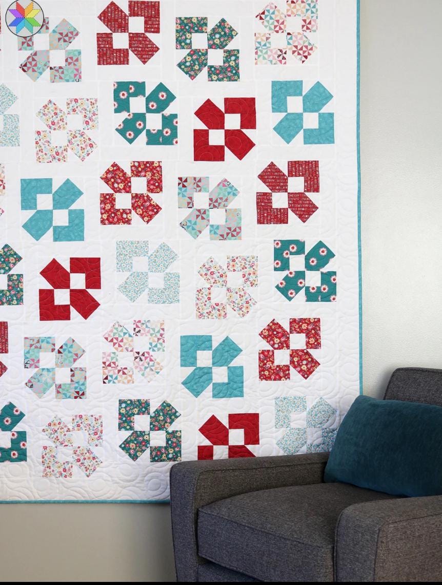 A Bright Corner Lucky Duck Quilt Pattern - fat quarter pattern - beginner quilt pattern