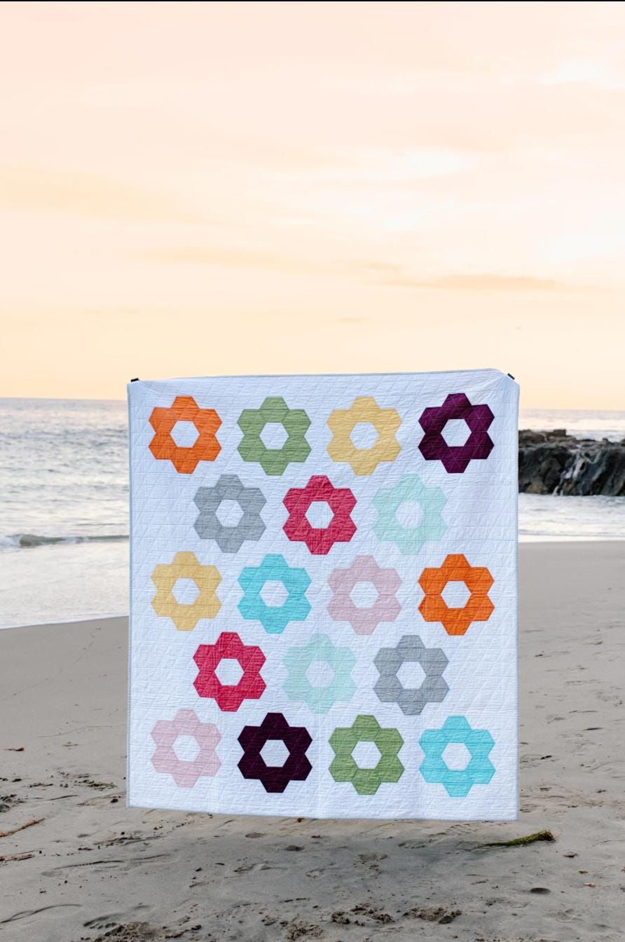 Cotton and Joy Fran Gulick Hexie Blooms Quilt Pattern