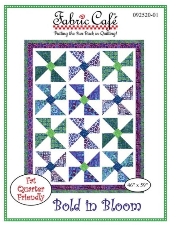 Fabric Cafe Bold in Bloom Quilt Pattern - fat quarter pattern
