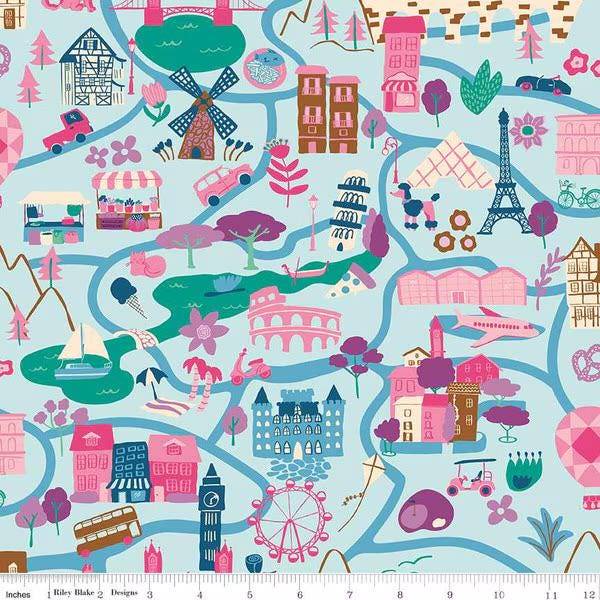 IN STOCK Riley Blake The Genesis of A Journey 5 piece Mini Fat Quarter Bundle - floral fabric - floral Fat Quarters - Riley Blake
