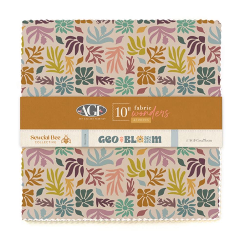 IN STOCK Art Gallery Geobloom layer Cake - 10 ” Stacker - Sewcial Bee Layer Cake -  AGF fabric - floral fabric