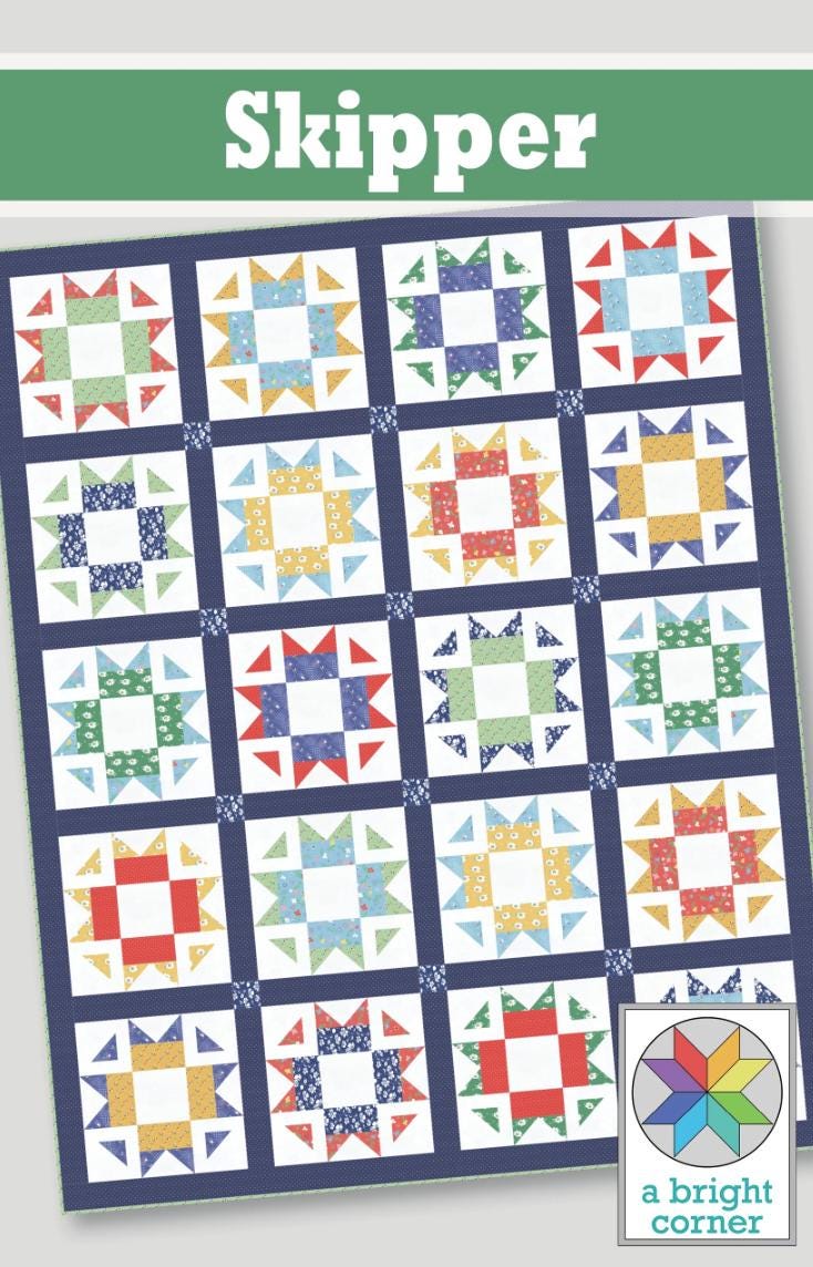 A Bright Corner Skipper Quilt Pattern quilt pattern - quilt pattern - paper pattern - layer cake  pattern - fat quarter pattern