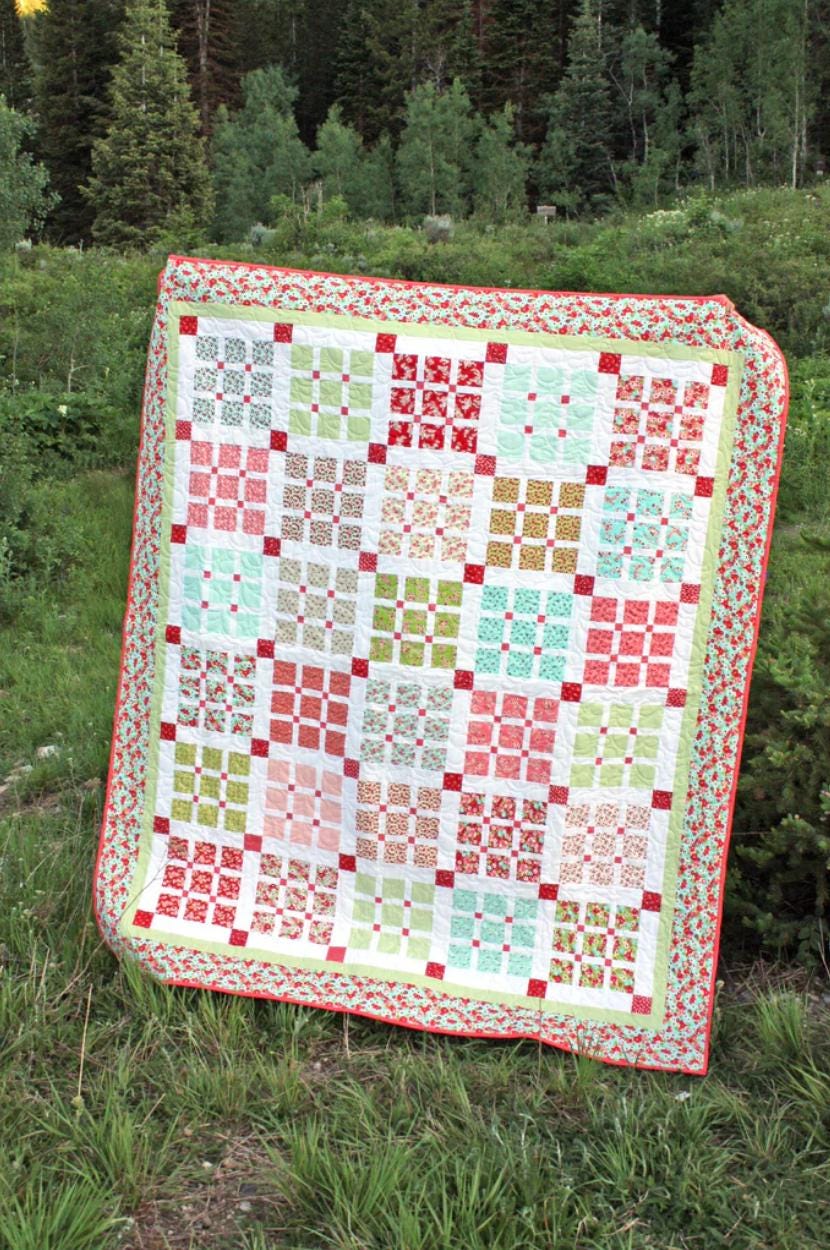 Amy Smart Prep School Picnic Quilt Pattern - layer cake pattern - beginner quilt pattern