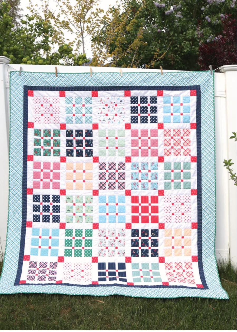 Amy Smart Prep School Picnic Quilt Pattern - layer cake pattern - beginner quilt pattern