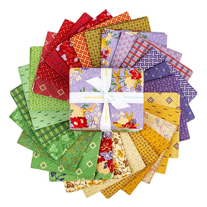 IN STOCK Riley Blake Vera’s Garden Fat Quarter Bundle - floral fabric - floral Fat Quarters - Riley Blake fat quarter Bundle -