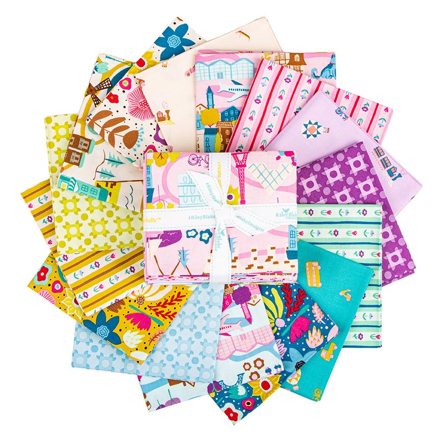 IN STOCK Riley Blake The Genesis of A Journey Fat Quarter Bundle - floral fabric - floral Fat Quarters - Riley Blake fat quarter Bundle -