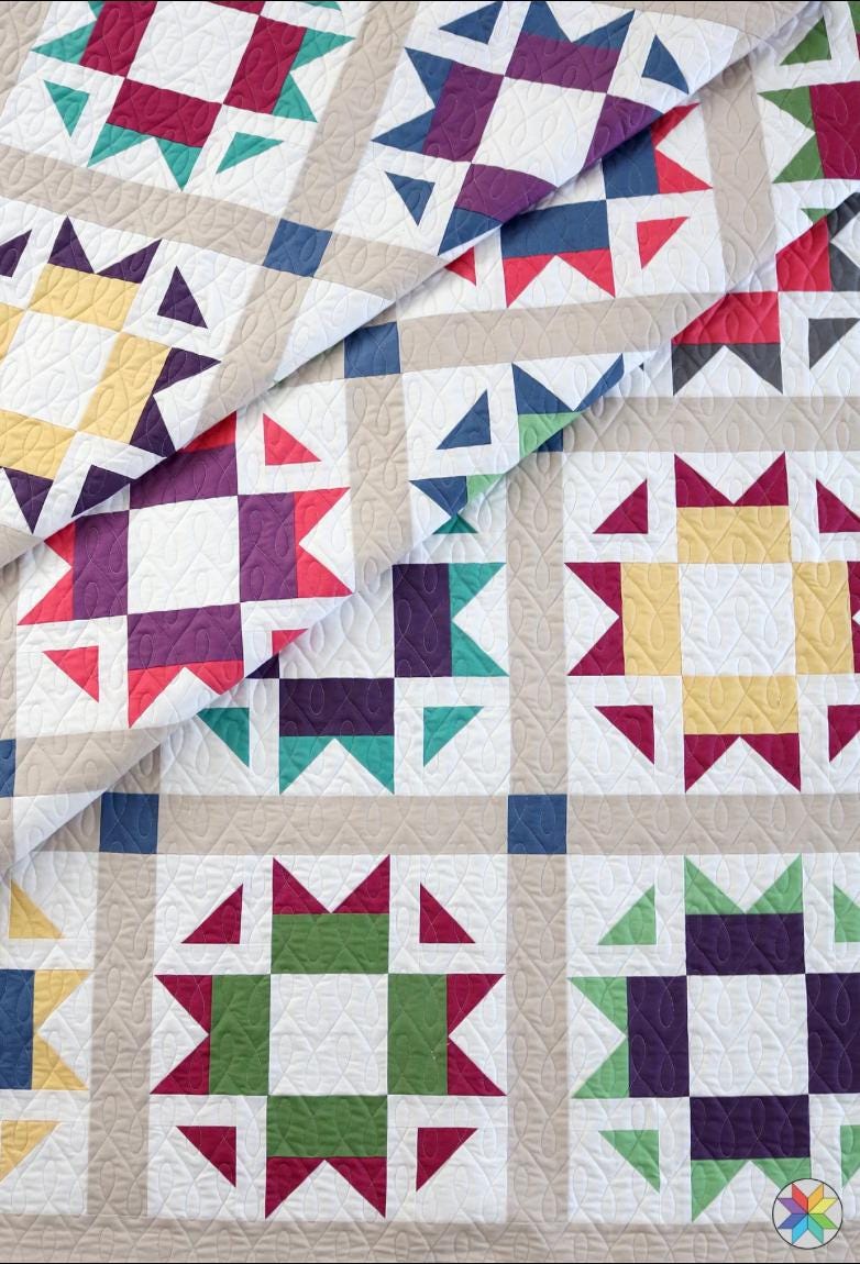 A Bright Corner Skipper Quilt Pattern quilt pattern - quilt pattern - paper pattern - layer cake  pattern - fat quarter pattern