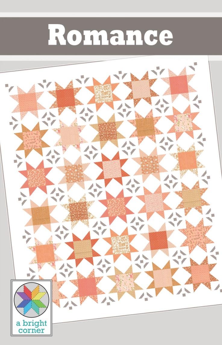 A Bright Corner Romance Quilt Pattern - quilt pattern - yardage pattern
