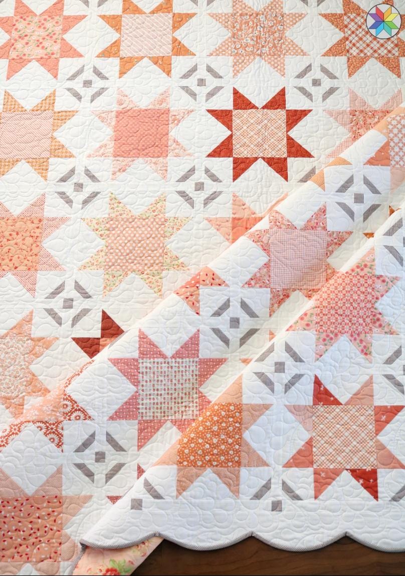 A Bright Corner Romance Quilt Pattern - quilt pattern - yardage pattern