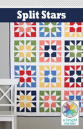 A Bright Corner Split Stars Quilt Pattern - fat quarter pattern - beginner quilt pattern