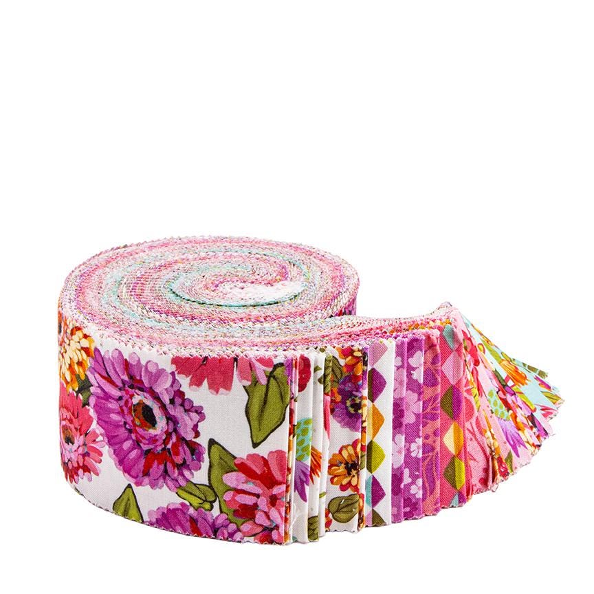 IN STOCK Zinnias Floral Fabric Jelly Roll – Riley Blake 2.5" Strips