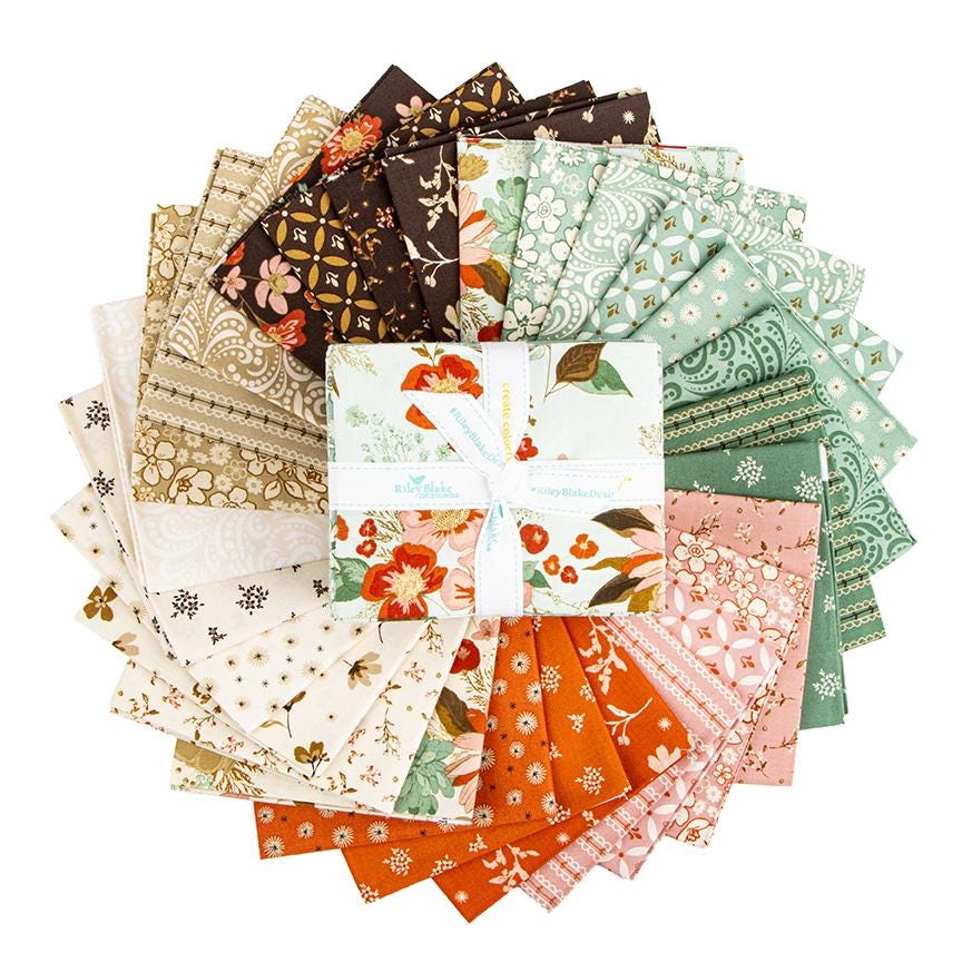 IN STOCK Riley Blake Morning Latte Fat Quarter Bundle - floral fabric - floral Fat Quarters - Riley Blake fat quarter Bundle -