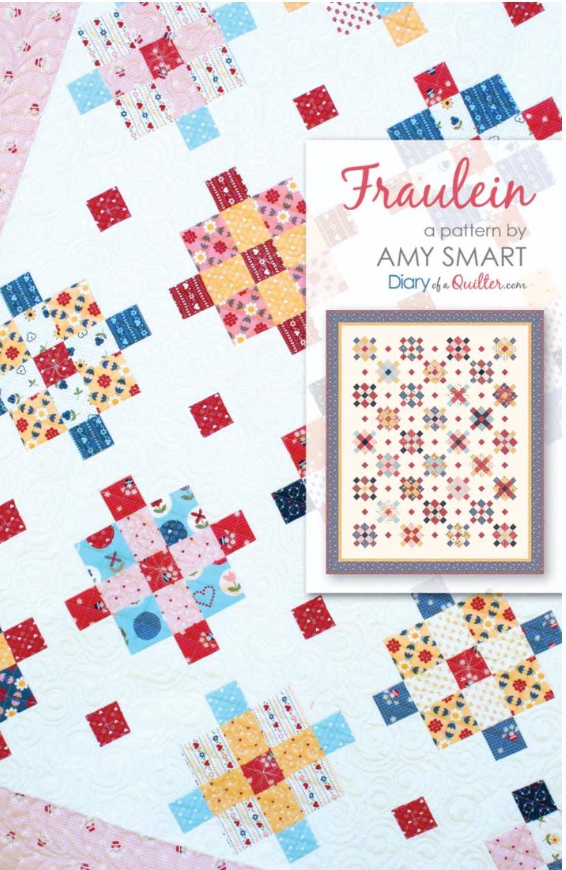 Amy Smart Fraulein Quilt Pattern - layer cake pattern - beginner quilt pattern