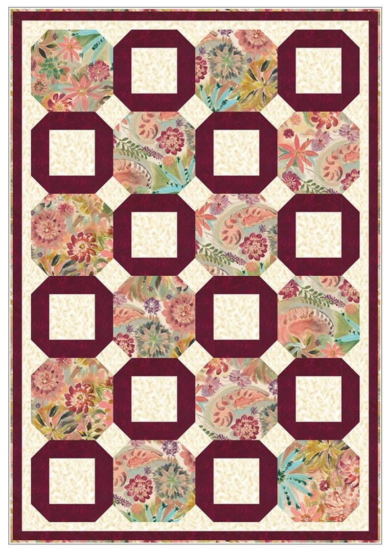 Fabric Cafe Dimensions Pattern 3 Yard Quilt Pattern - Quilt Pattern - Fabric Cafe Pattern