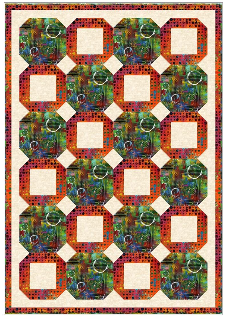 Fabric Cafe Dimensions Pattern 3 Yard Quilt Pattern - Quilt Pattern - Fabric Cafe Pattern