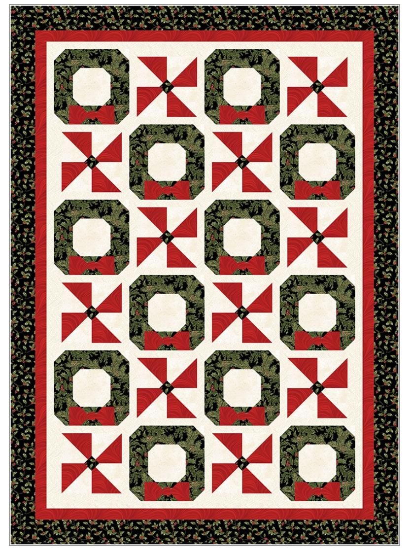 Fabric Cafe Holiday Charm Pattern  3 Yard Quilt Pattern - Christmas Pattern - Quilt Pattern - Fabric Cafe Pattern - 3 yard quilts