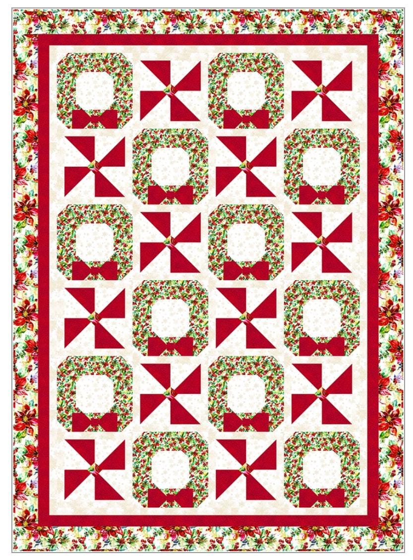 Fabric Cafe Holiday Charm Pattern  3 Yard Quilt Pattern - Christmas Pattern - Quilt Pattern - Fabric Cafe Pattern - 3 yard quilts