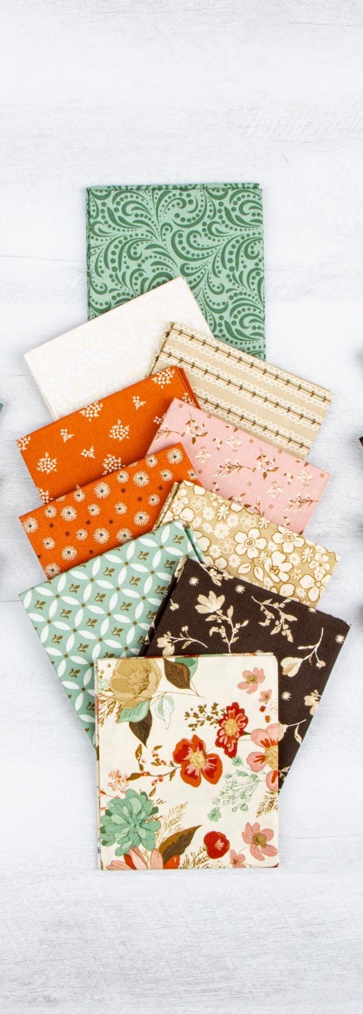 IN STOCK  Riley Blake Morning Latte Mini Fat Quarter Bundle - floral fabric - floral Fat Quarters - Riley Blake fat quarter Bundle -