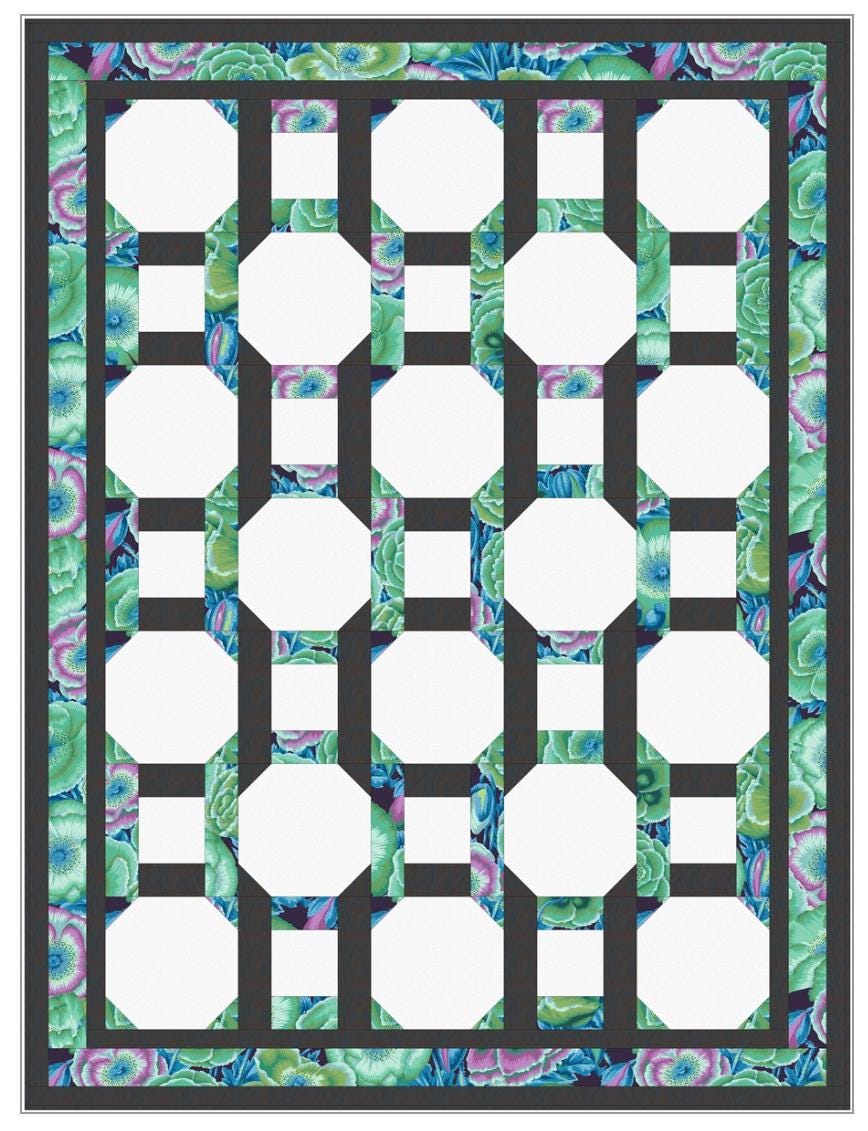 Fabric Cafe Chain Reaction Pattern  3 Yard Quilt Pattern - Chain Reaction Pattern - Quilt Pattern - Fabric Cafe Pattern - 3 yard quilts