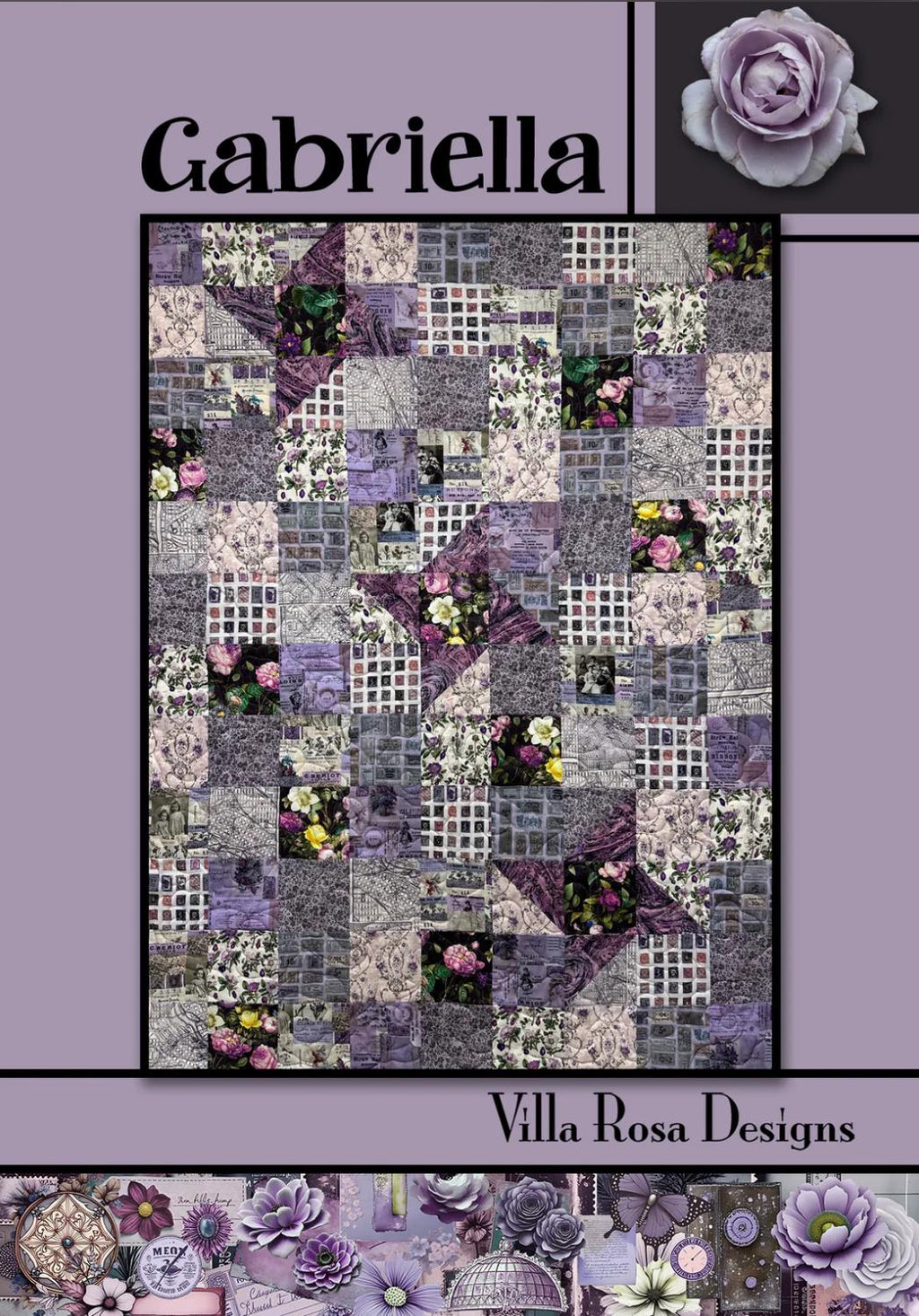 Villa Rosa Designs Gabriela pattern - fat quarter quilt pattern - villa rosa - layer cake pack pattern - fat quarter pattern