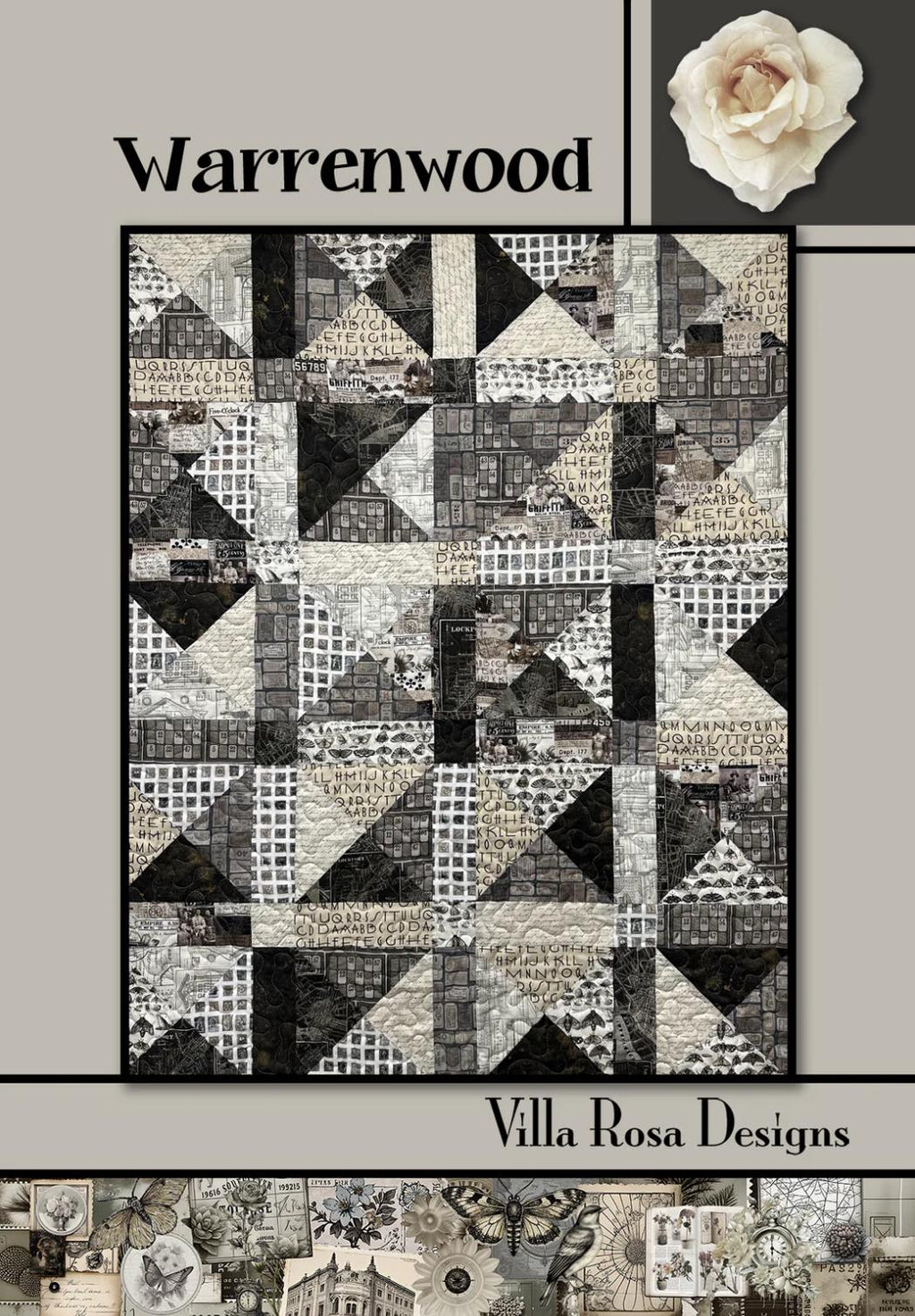 Villa Rosa Designs Warren Wood Quilt  pattern - fat quarter quilt pattern - villa rosa